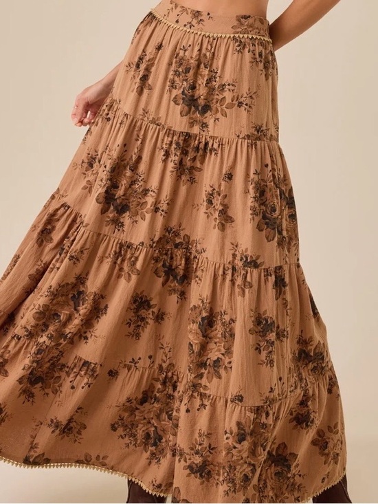 Altar'd State Dresses & Skirts - NEW Altar’d State Brown Floral Maxi Skirt Size Medium NWT